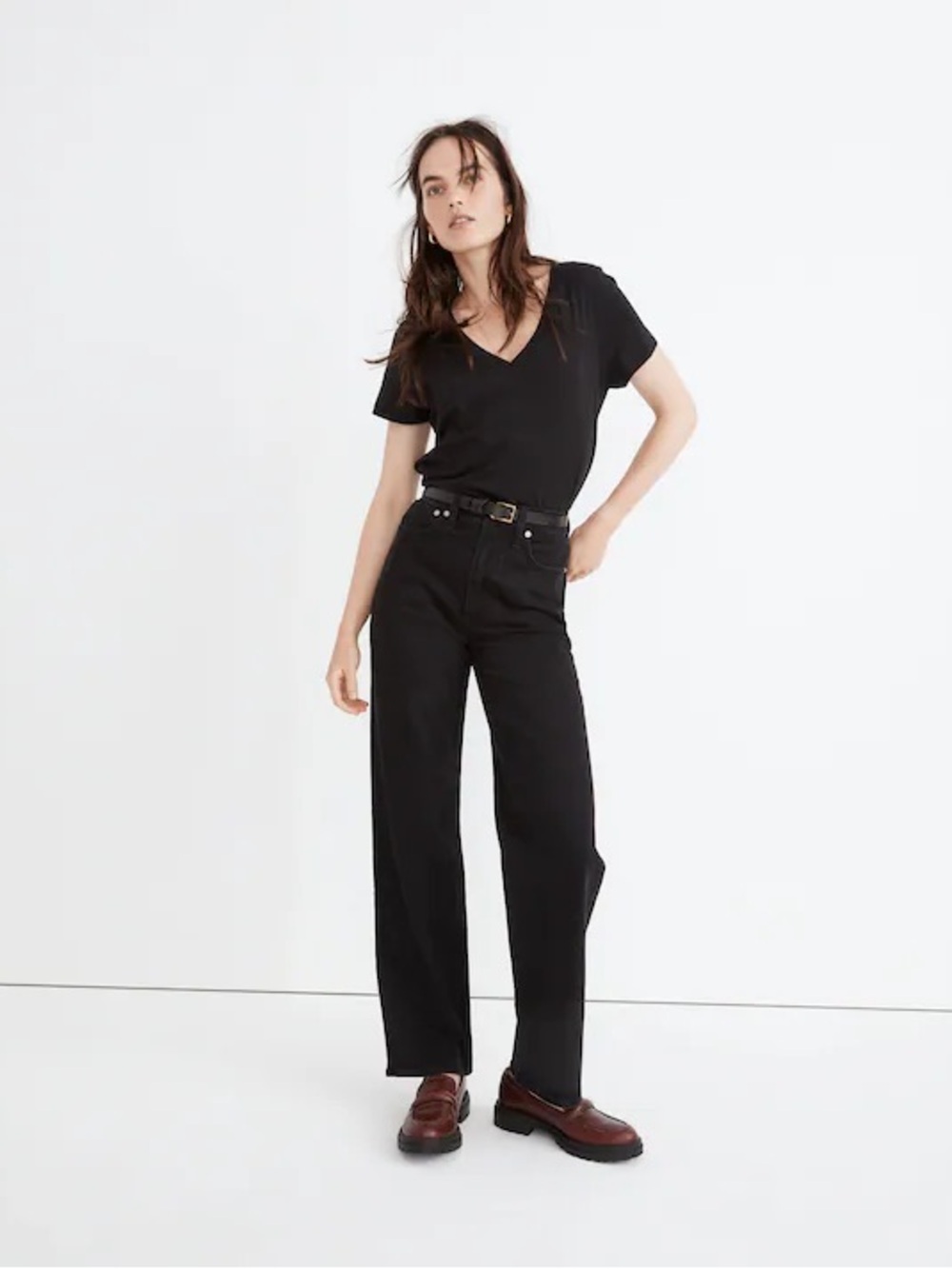 Madewell curvy Women's Black Vintage Wide-Leg Jeans - Classic High Rise size 30